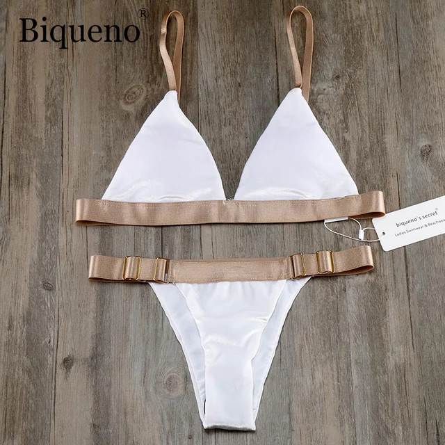 {Excellent|Wonderfull|Very Good|Very Recommended} Biqueno`s Secret White Velvet Swimwear Women Bikini 2019 Hot Bandage Brazilian Biquinis Set Sexy Low Waist Bathing Suit Swimsuit Discount Offers
