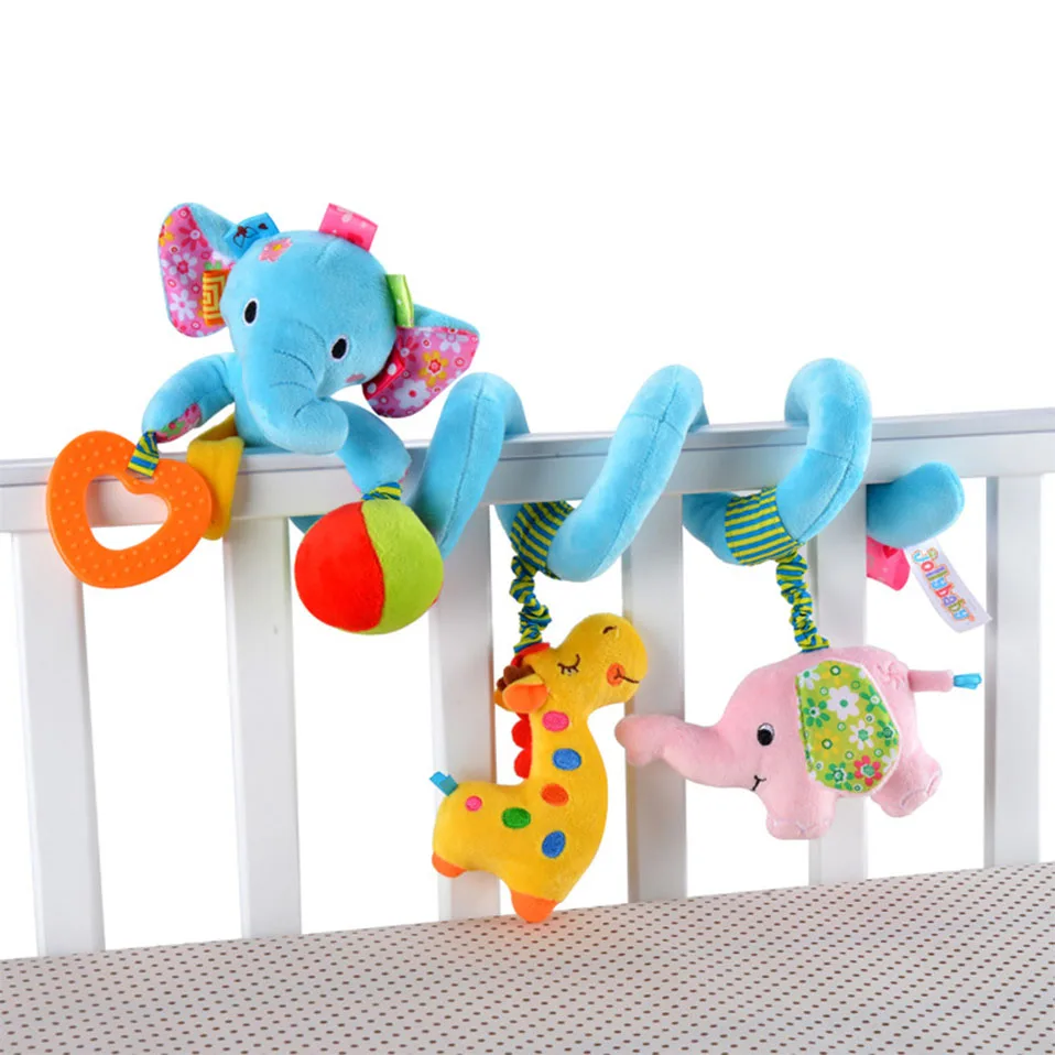 Развивающие игрушки для малышей Детские плюшевые животные погремушка Мобильная детская коляска кровать кроватка спиральные Висячие Игрушки для детей от 0 до 12 месяцев