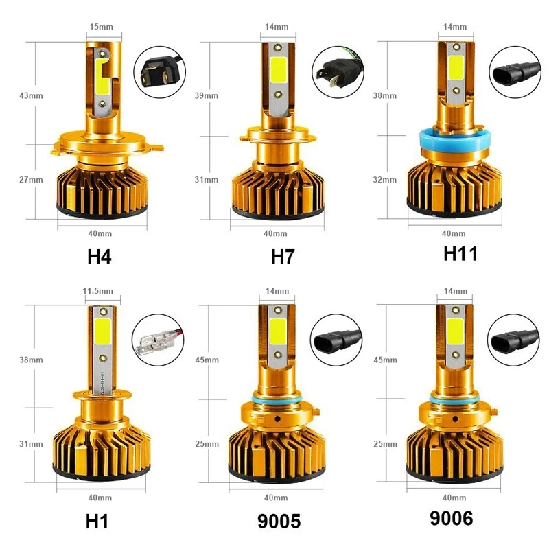 Мини светодиодные лампы Canbus без ошибок H7 6000K 9005 лм H4 H1 фары 9006 HB3 HB4 H8 H9 H11