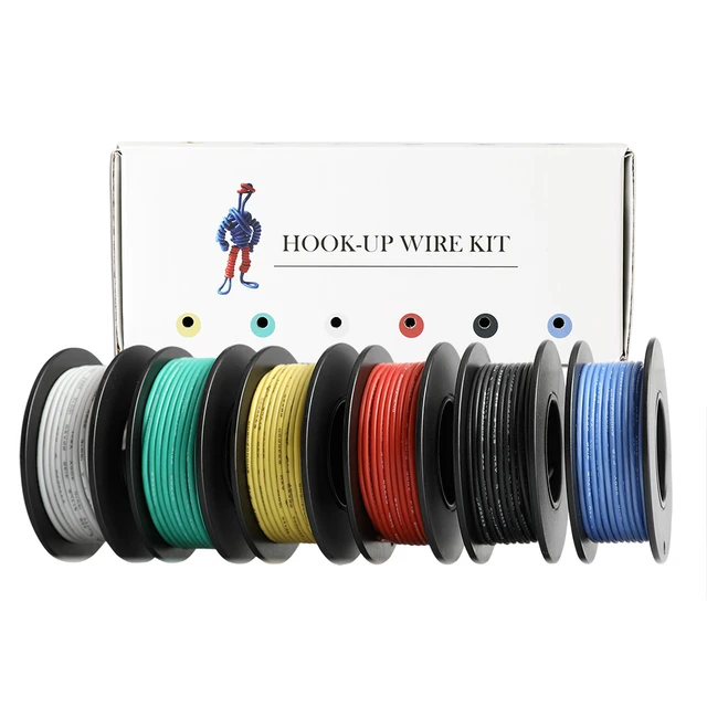 24 Awg Silicone Electrical Wire Cable 7 Colors 24 Gauge Hookup Wires  Electronics Kit Stranded Tinned Copper Wire Flexible - Electrical Wires -  AliExpress