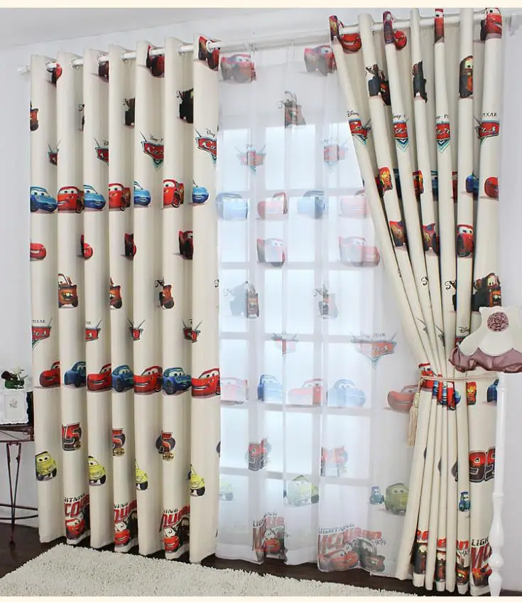 Home design children's curtains shading cloth cartoon Cars ...