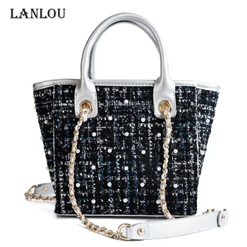

LANLOU shoulder bag women Bag for women 2019 Brand Luxury Casual Handbag New Crossbody Bags Stylish plaid bucket Hot Female bags