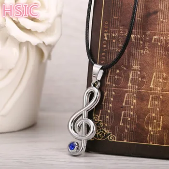 

HSIC 10pcs/lot Anime Musical Note Logo Pendant Hatsune Miku Silver Metal Necklace Rope Chain for Fans Cosplay Accessories10461