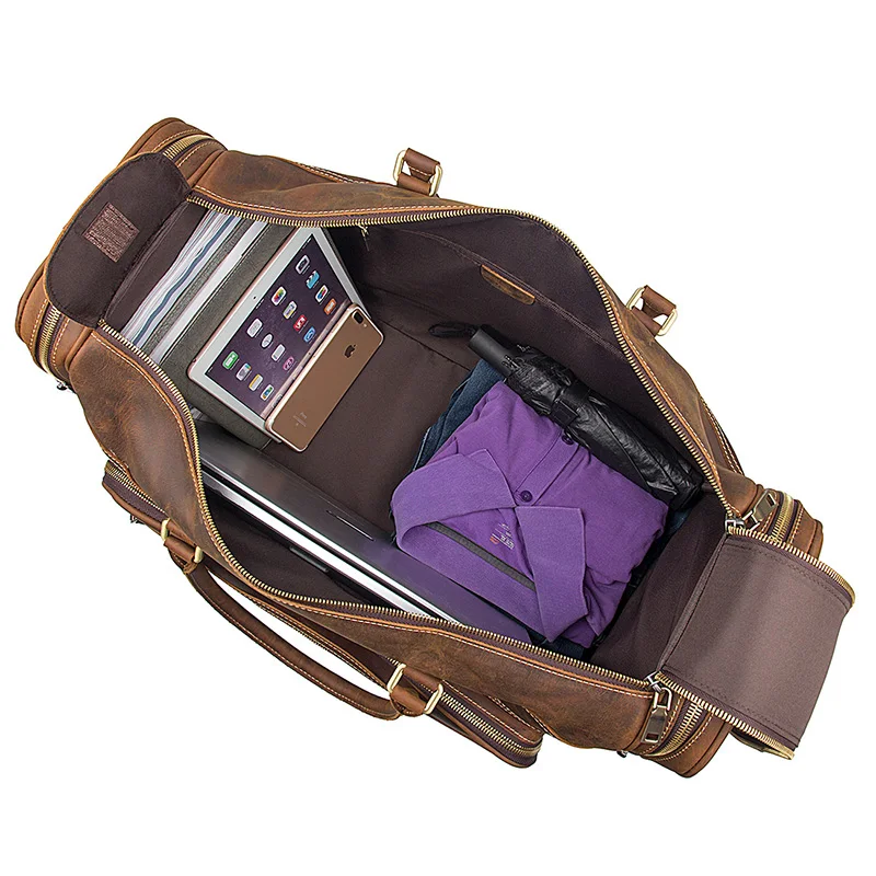 Pockets Show and Large Capacity of Leather Backpack