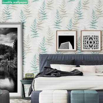 

Nordic style plant leaf pattern bar cafe clothing store store study living room bedroom children room background wall paper
