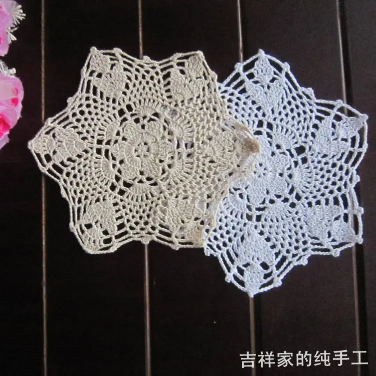

2015 new free shipping 5 pic/lot 22cm round lace flowers place mat dinning table vase pad plate mat bowl pad for dinning table