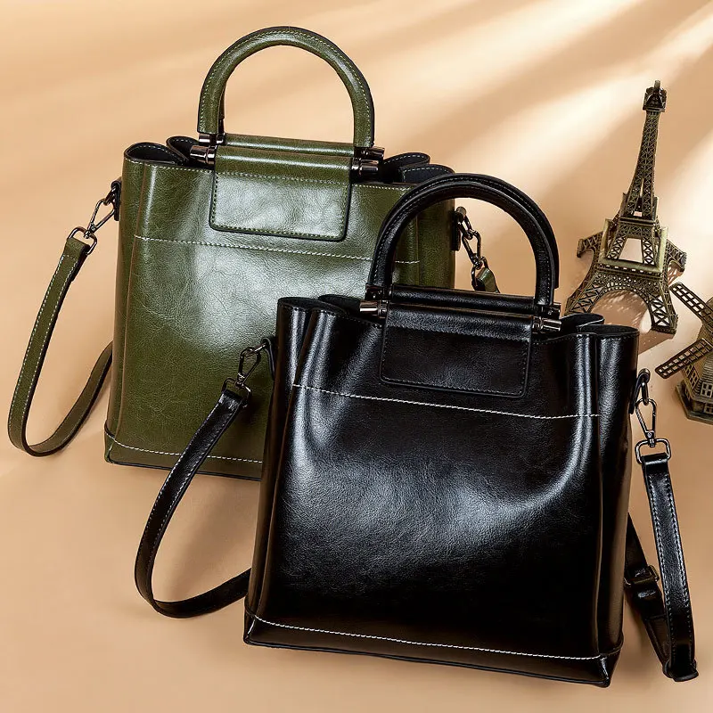 

Brand Real Leather Handbags Ladies Genuine Leather Tote Hand Bags Female Designer Shopper Shoulder Bags For Women 2019