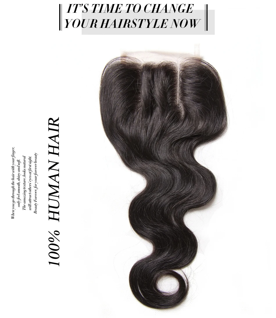 Beauty forever малазийские волосы на шнуровке, волнистые человеческие волосы Remy 4*4, три части, закрытие, 120% плотность, натуральный цвет