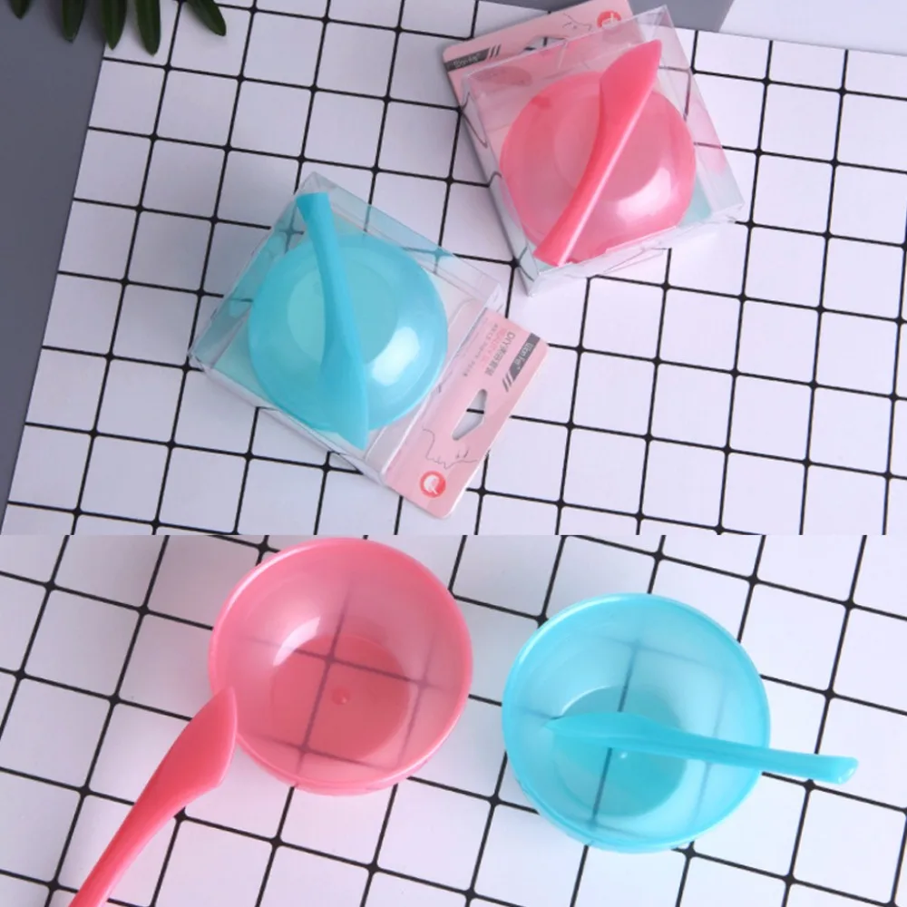 Fashion DIY Facial Mask Bowl Plastic Face Cream Spoon Set Homemade Beauty Mask Blend Cup Stick Cosmetics Makeup Tool Kits