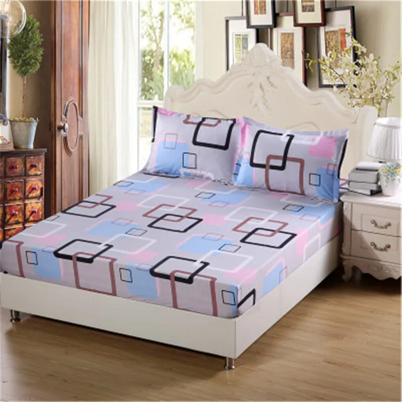 Quilt Cover Bed Set With Pillowcases Microfiber Fabric Fitted Sheet 3Piece Beding Sets New Printing Mattress | Дом и сад