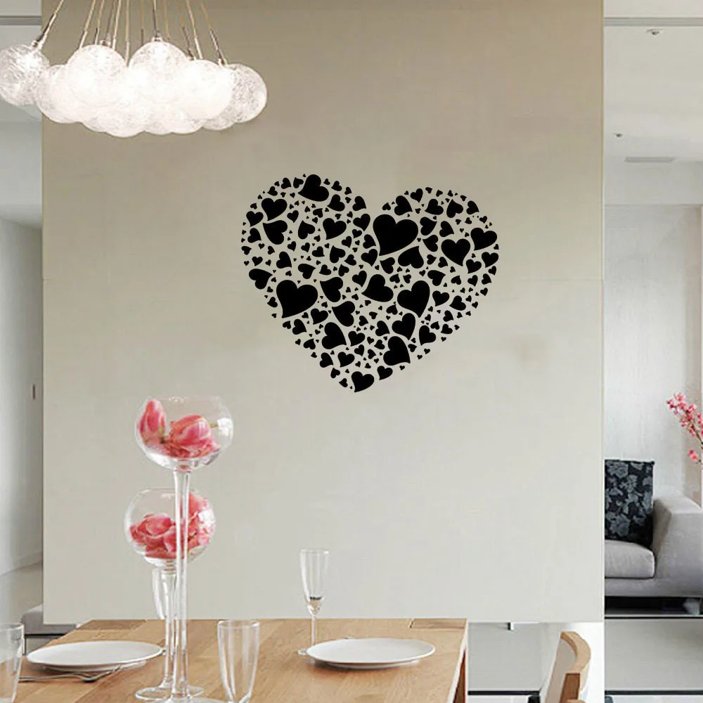 Salle De Bain En Pierre Travertin ~ diy romantique style color rose coeur murale stickers muraux pour Salle De Bain En Pierre Travertin ~ diy romantique style color rose coeur murale stickers muraux pour