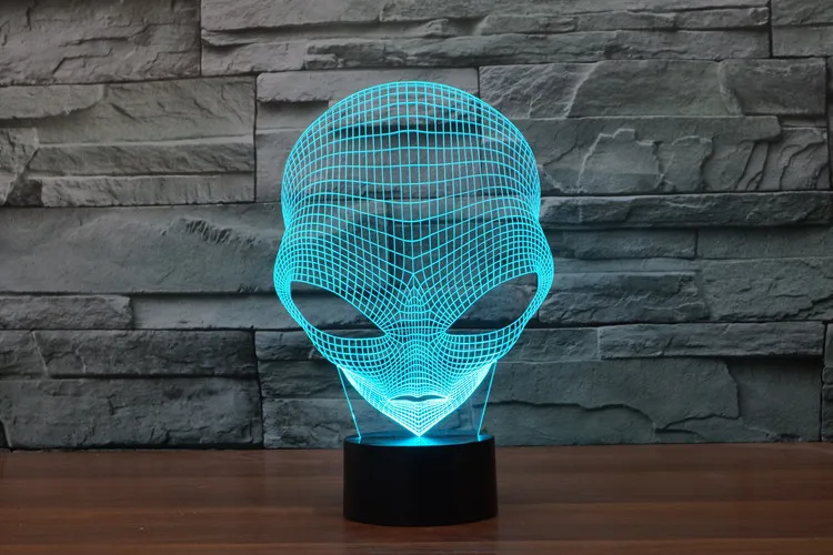 Decoração da Lâmpada de Mesa Luz de Energia Marciano Novidade Colorida Touch Led Visão Usb Presente 3d Luz 3 Luzes noturnas