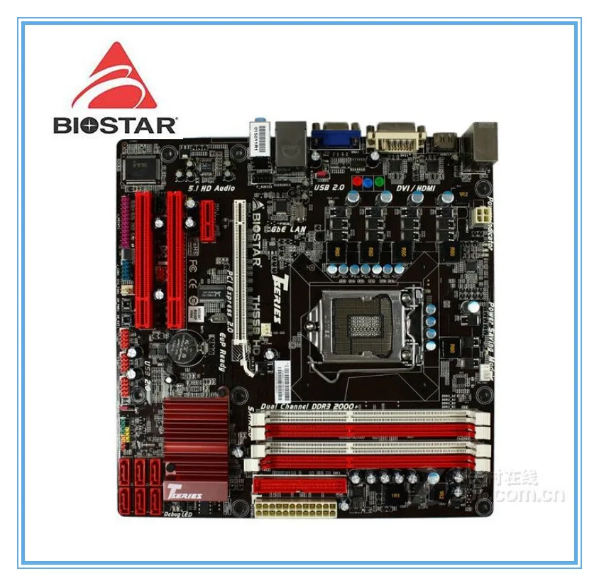 

Biostar original motherboard TH55B HD 6.x LGA 1156 DDR3 for i3 i5 i7 cpu 16GB USB2.0 H55 Desktop motherboard Free shipping