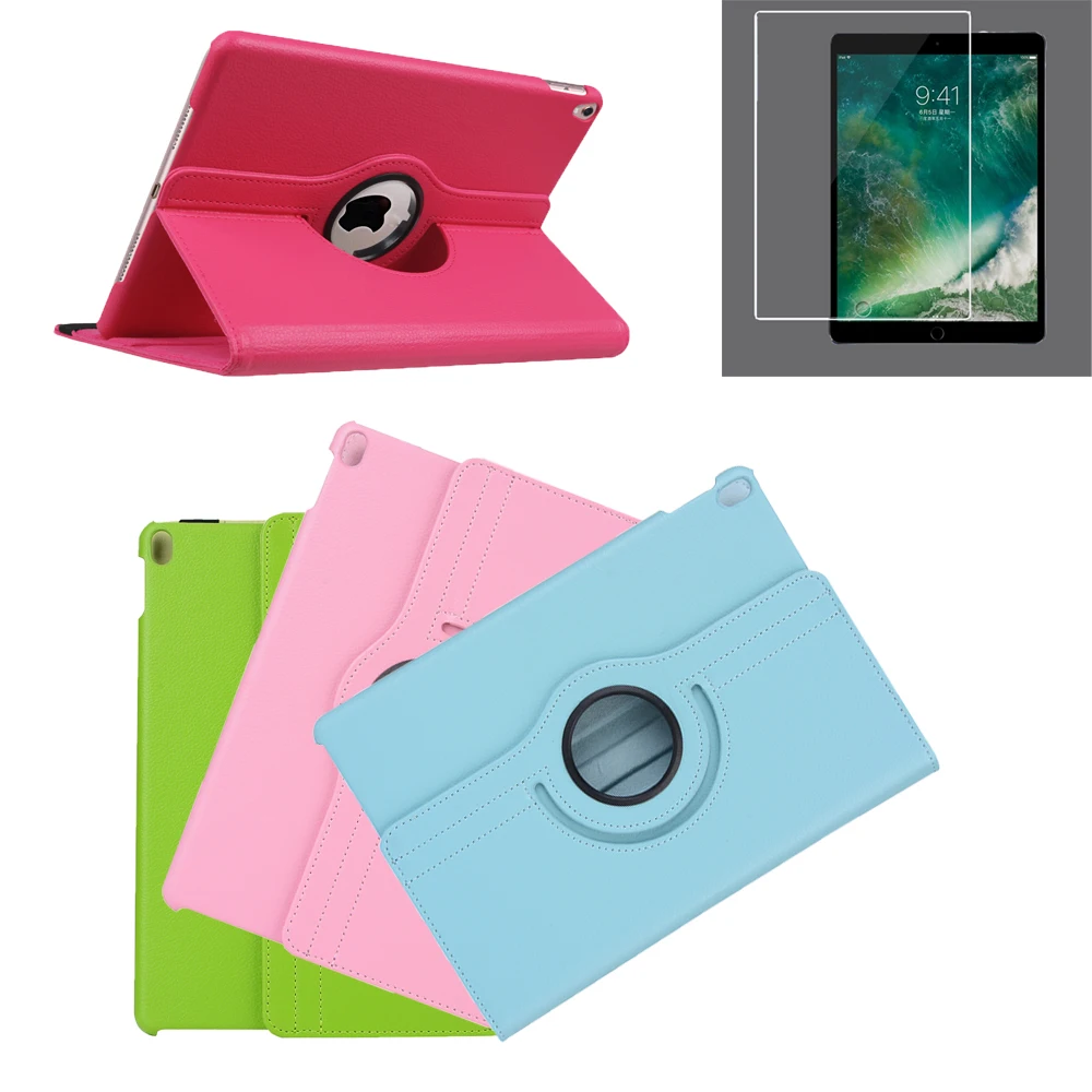Hot Business Soild PU Leather Smart Hard Back Tablet Cover Skin For Apple iPad Pro 10.5 Flip Rotation Stand For iPad Air 3 2019