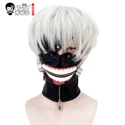 Сю высокое качество Токио вурдалак Косплэй парик Кен Kaneki костюм играть парики Хэллоуин вечерние аниме волосы для игр 30 см серебристый парик