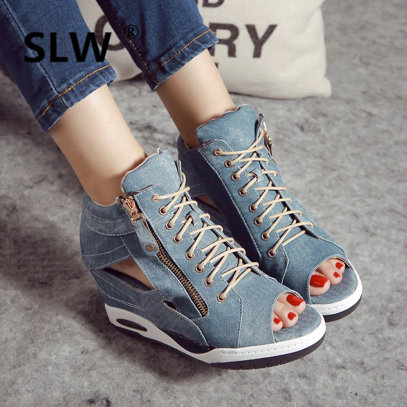 

Bootee Woman 2019 Zipper Shoes Luxury Designer High Heel Boots Winter Women Fashion Heels Wedge Booties Cowboy Black For Flock