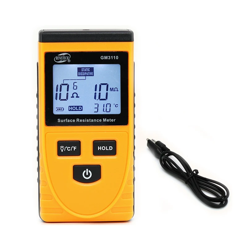 GM3110 surface resistance tester digital anti-static resistance meter insulation resistance measuring instrument detector