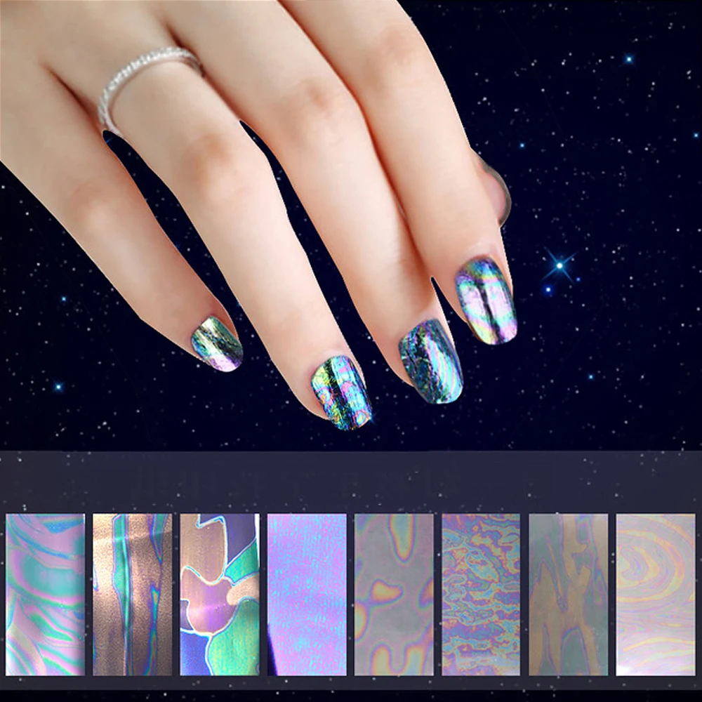 

1pc Nail Art Decoration Camouflage Star Paper Irregular Shell Nail Sticker Nail Art Sticker Cosmetic Makeup Tool 5*20cm