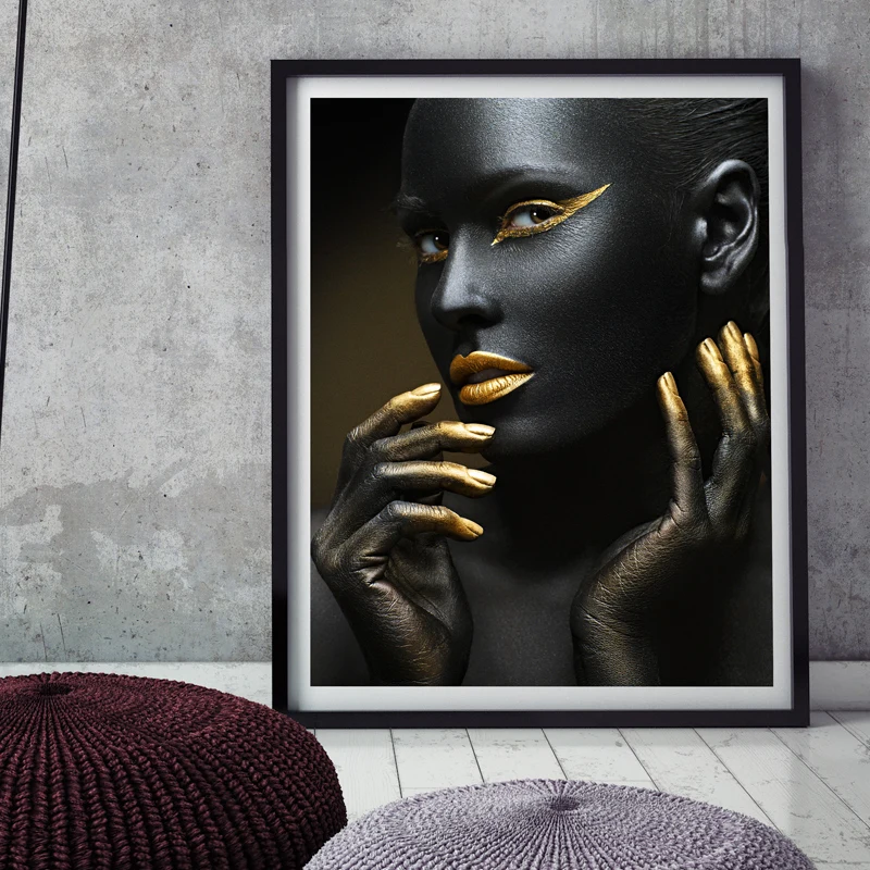 Picture Prints Artist Sexy Black woman Model Posters and Prints Cuadros Decoracion Wall Art picture Wall poster for living room