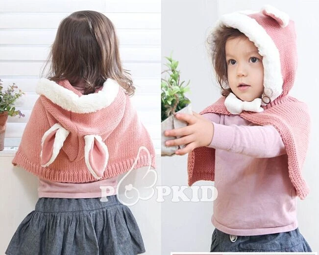Joli Motif De Lapin Bebe Hiver Chapeaux Cape Mignon Bebe Fille Vetements Chales Et Echarpes Acrylique Poncho Infantil Inverno Sc5511 Aliexpress