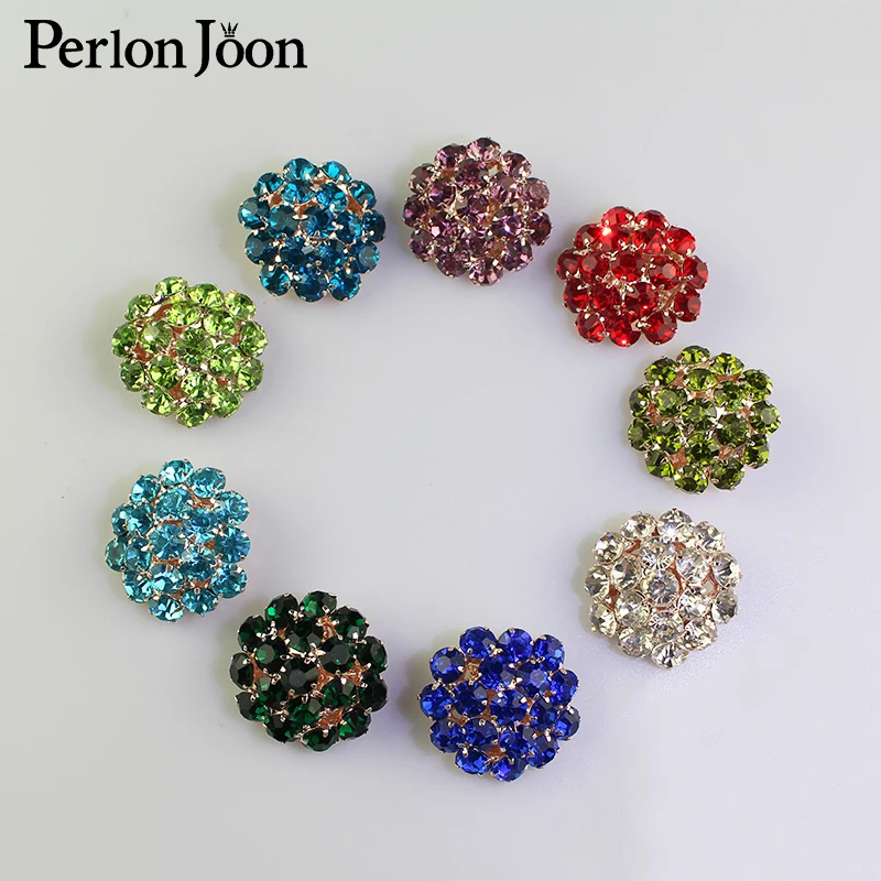 

5PCS 26mm color crystal clothing button rhinestone button hemisphere button for women coat wedding decoration button NK006
