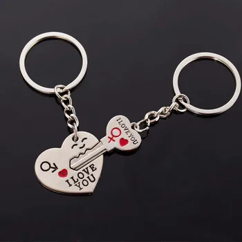 

Free Shipping 100pairs/lot=200pcs Dad I love you heart-shaped key chain sets key ring favors wedding gifts for guest