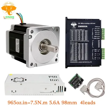 

EU free shping Stepper Motor 1Axis Nema34 34HS9456 965oz.in 7.5N.m 5.6A 4leads Driver DM860A High Torque Low Noise/Vibra CNC