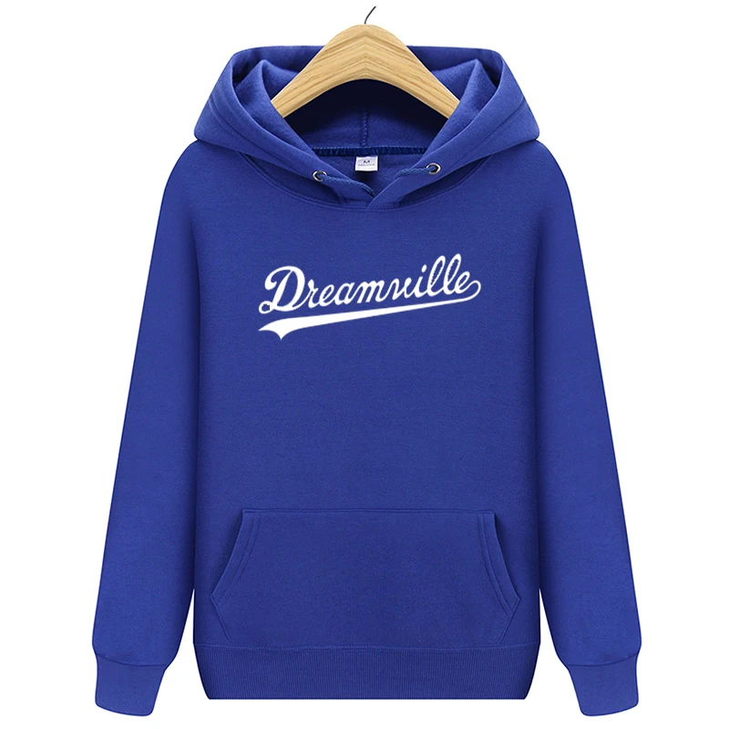 Модные Новинка; худи Для мужчин хип-хоп DREAMVILLE Коул Логотип с капюшоном Swag письмо флисовые J худи с принтом Cole зимние толстовки с капюшоном Для мужчин пуловер - Цвет: blue2