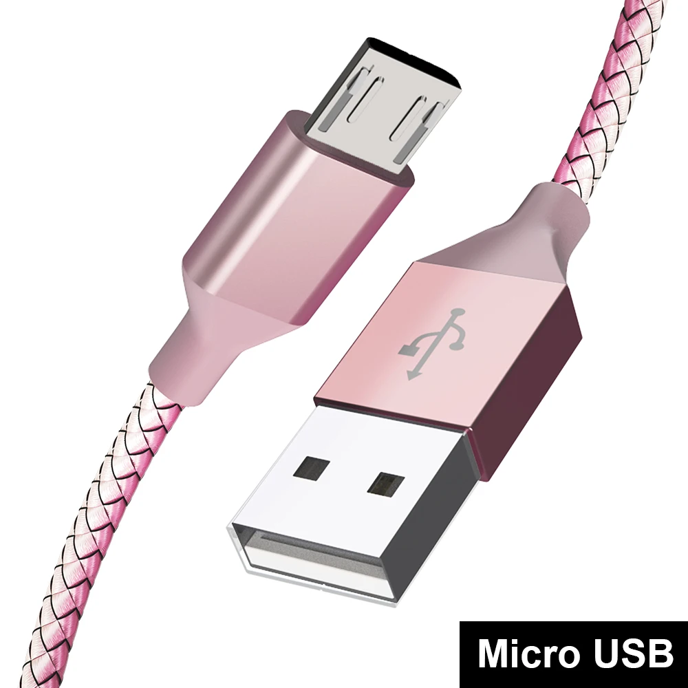 1M 2M 3M Fast Charging Micro USB Cable Nylon Braided Mobile Phone Data Sync Cord for Xiaomi Redmi Note 5 6 Pro Huawei Honor 8X 9