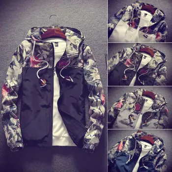 

Men's Casual Waterproof Windbreaker Zip Jacket Hoodie Light Sports Riding Outwear Coat