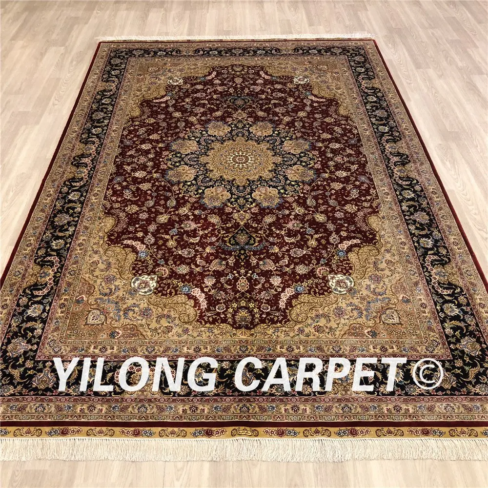 Yilong 6'x9' гостиная красный ковры Традиционный турецкий КИТАЙСКИЙ ручной