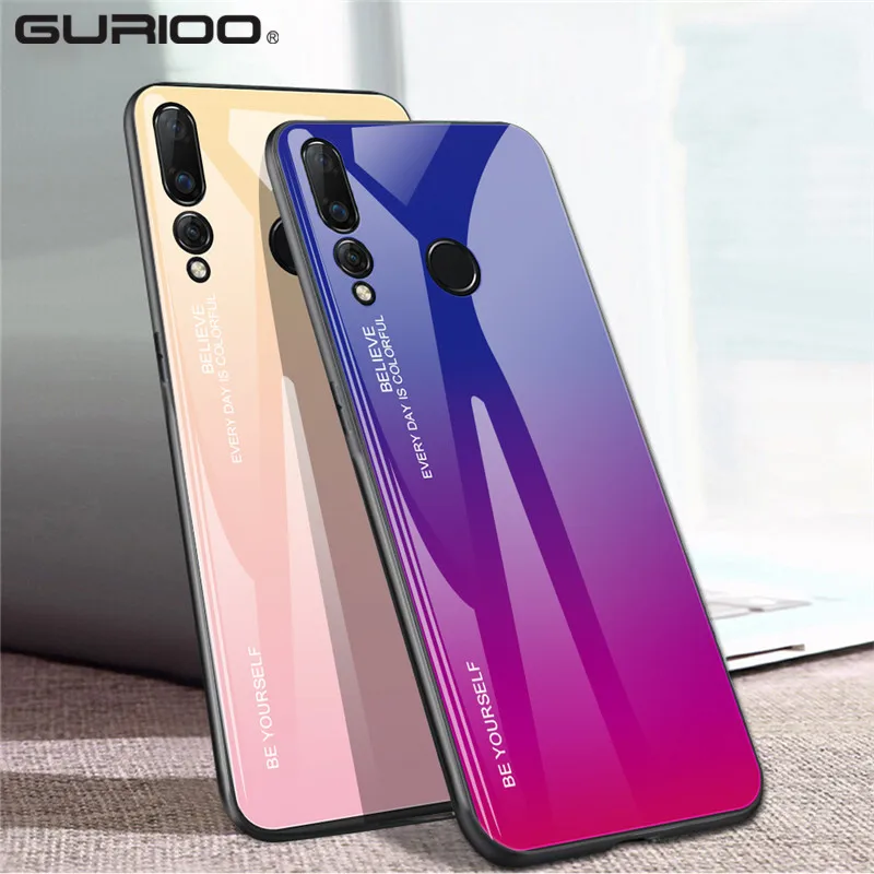 Lxury чехол для Huawei Honor 8X 10 Nova 3 3i 4 Mate 20 P20 P30 Pro Lite Psmart Plus 2019 из закаленного стекла с