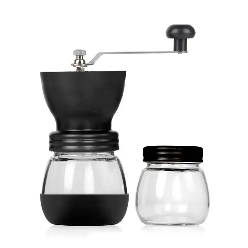 Моющаяся ручная кофемолка практичная высокая бора стеклянная бобовая кофейная специя мельница Кухня DIY Мини ручная кофемолка