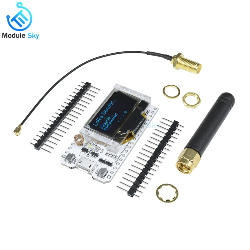 

1Set SX1276 ESP32 LoRa 0.96inch OLED Display Bluetooth WIFI Lora Kit 32 868MHz-915MHz Module IOT Development Board for Arduino