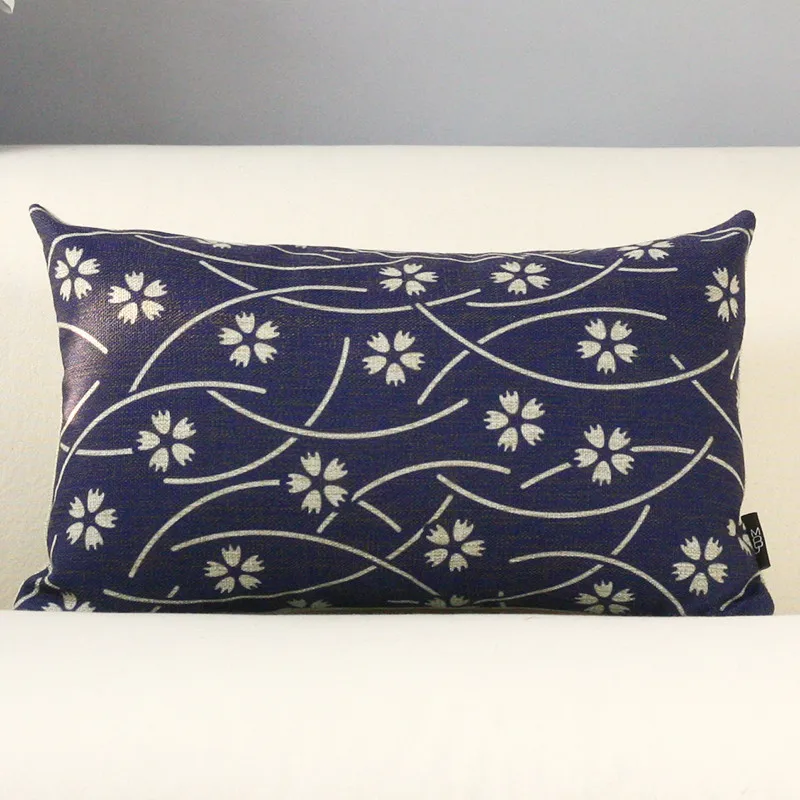 30X50 سنتيمتر غطاء الوسادة الأزرق الأبيض وسادة الخصر حالة الشرق بسيطة مكتب مسند الرأس سيارة-يغطي أريكة مستطيل رمي الوسائد حالة