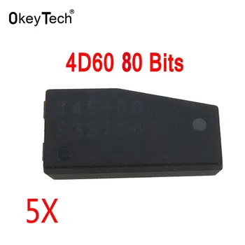 

OkeyTech 5pcs/lot Car Key Chip Original 4D60 80 Bit for Ford Connect Fiesta Focus Ka Mondeo Auto Car Key Transponder Blank Chip