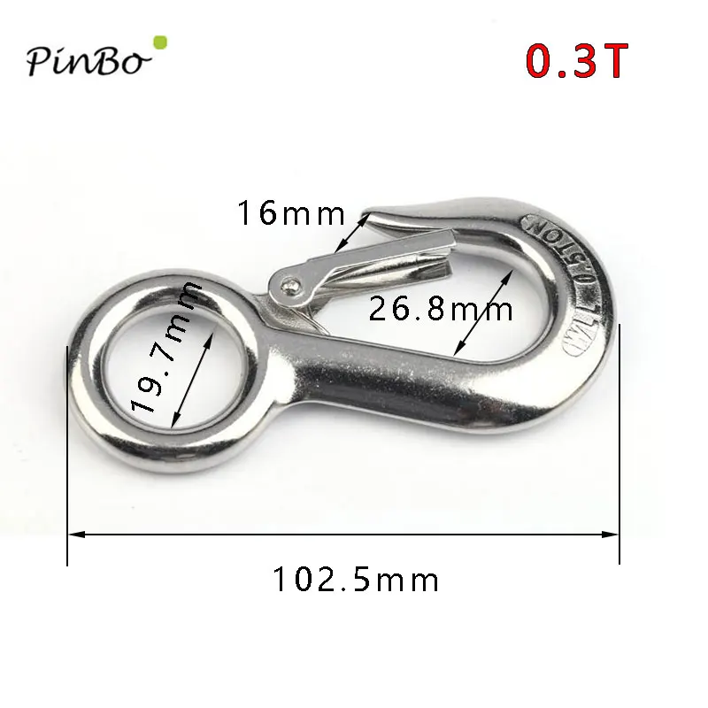 

0.3ton stainless steel 304 large eye cargo snap hook working load capacity crane hook