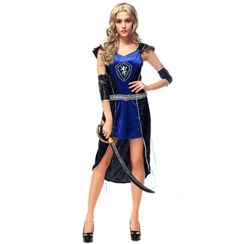 

Women Medieval Rome Warrior Dress Renaissance Knight Roman Warrior Costume Fancy Dress Halloween Carnival Cosplay Party Dress