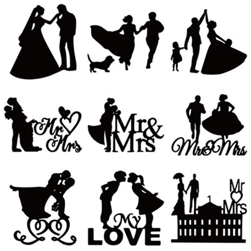 

HamyHo Mr & Mrs Frame Metal Cutting Dies Scrapbooking Craft Dies Cuts Paper Album Wedding Invitation Emboss Card Make Stencil
