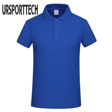 Бренд URSPORTTECH, Мужская рубашка поло, лето, короткий рукав, одноцветная рубашка поло, повседневная, хлопок, высокое качество, поло для мужчин размера плюс