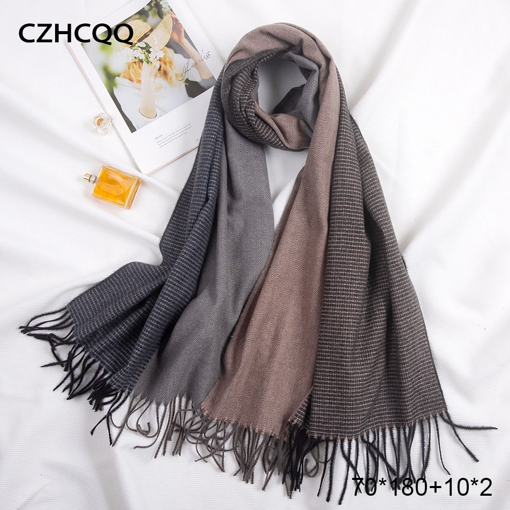  Winter Cashmere Scarf Women's Scarves Handkerchief Wool Bandana Pashmina Shawls Trumpet Stoles Blan