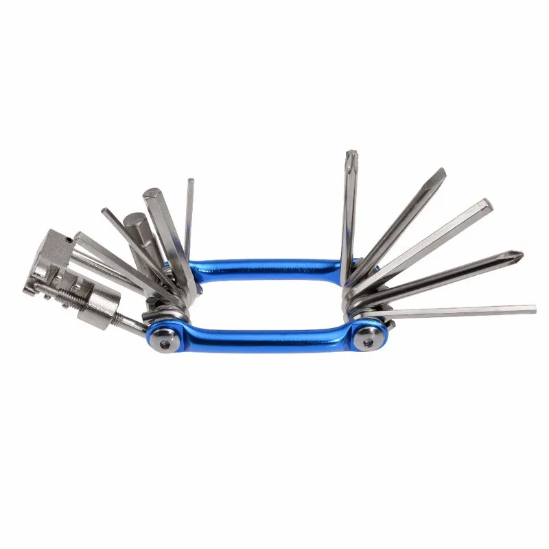 24Hot ROCKBROS High Hardness Premium Alloy Bicycle Pocket Repair Tools 11 in 1 Set Folding Mini Multifunction Cycling Bike Tools