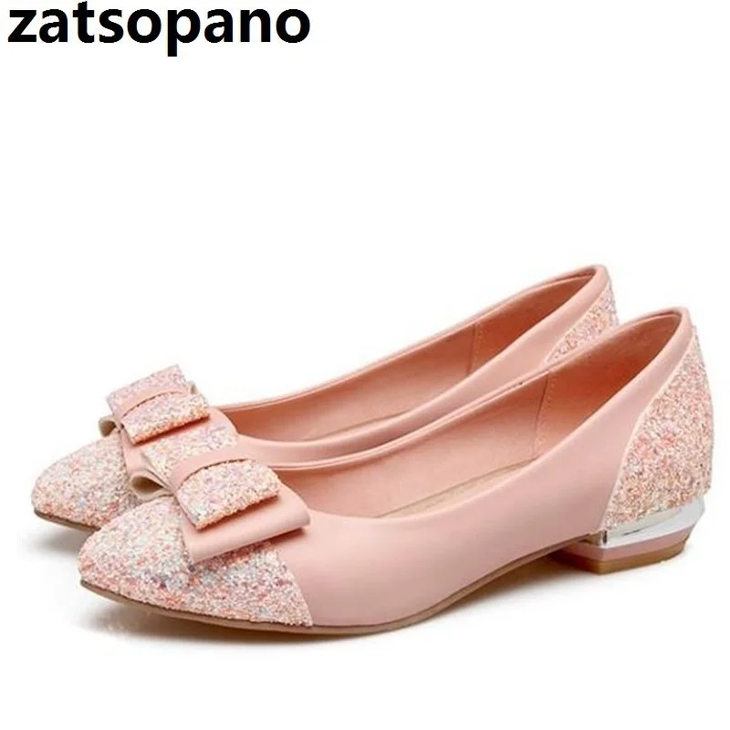 

Zatsopano 2019 New Sweet 2.5cm Low-heeled Single Shoe Woman Shallow Mouth Four Seasons Square-heeled Low-heeled Shoe Size 31-43