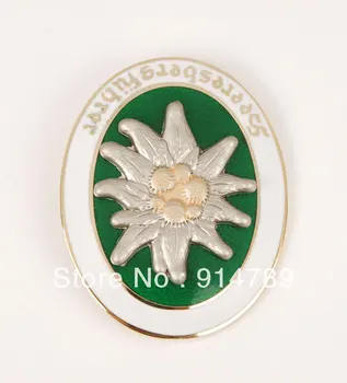 

WWII GERMAN MOUNTAIN TROOPS PARATROOPER EDELWEISS GOLD METAL BADGE AWARD -33325
