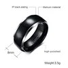 Vnox 8mm AUM OM Black Ring for Men Titanium Casual Simple Male Accessories Religious Faith Jewelry ► Photo 2/6