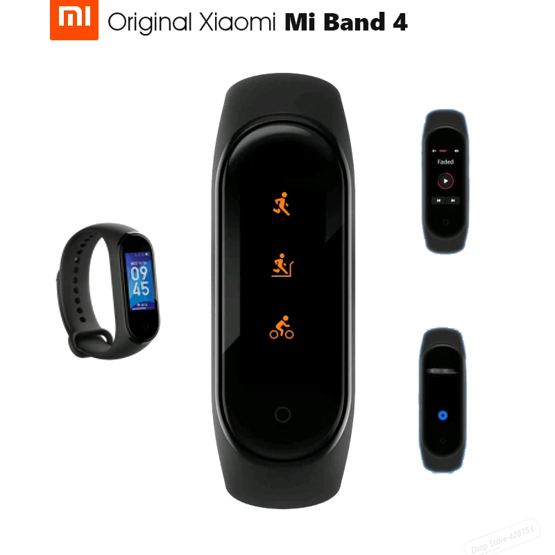 Умный браслет Xiaomi Mi Band 4 оригинальный фитнес с Bluetooth 5.0 и цветным сенсорным экраном
