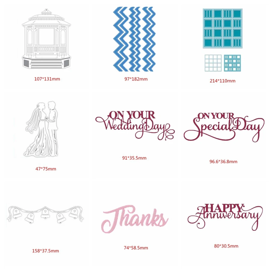 

Wedding Lovers Pavilion Square Wavy Frame Bell Cutting Dies Craft DIY Card Making Scrapbooking Template Die Cut New 2019