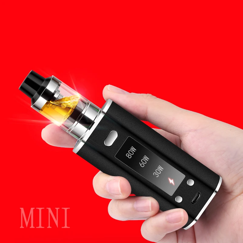 80W Huge Vapor Electronic Cigarette 2000Ah Thick Vape Mod Box Vaporizer Hookah Vaper Shisha Pen E Cig Smoke LED Smoking Kit