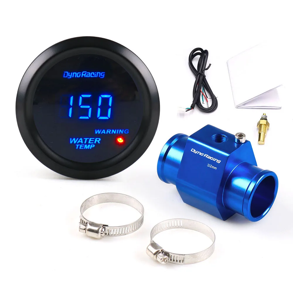 1pcs 12V DC F/C Blue LED Digital  Car Temp Meter Thermometer DS18B20 Sensor 