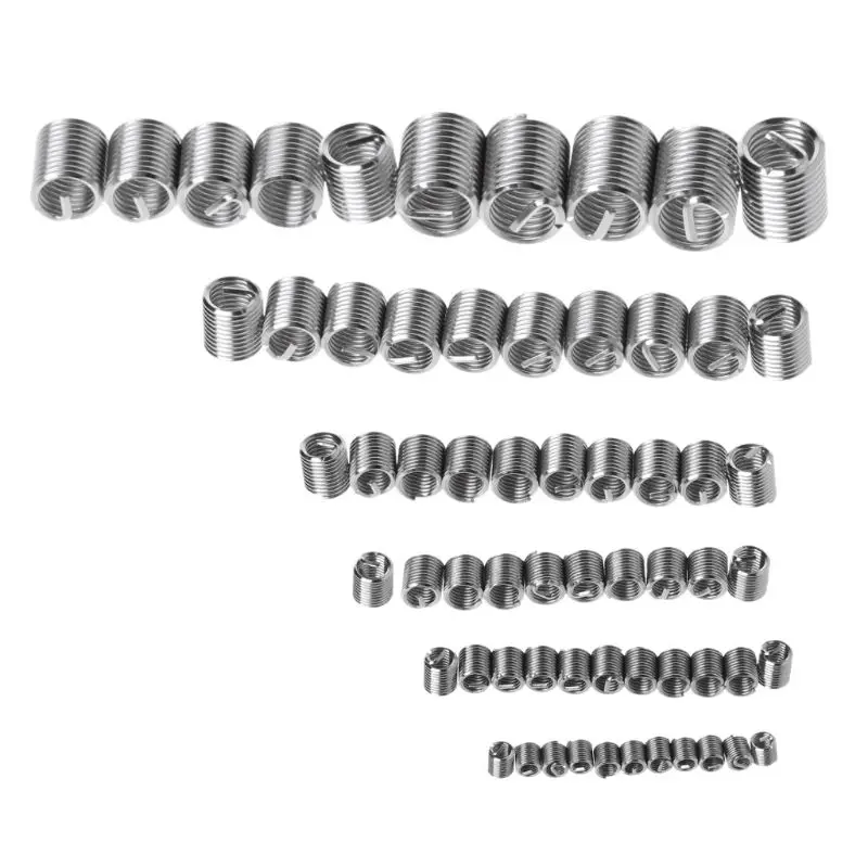 

60pcs 304 Stainless Steel Wire Thread Repair Insert Kit M3 M4 M5 M6 M8 M10 M12 304 Stainless Steel 130x65x22mm